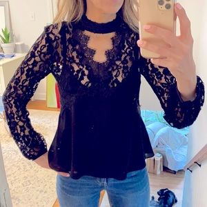 Black lace blouse